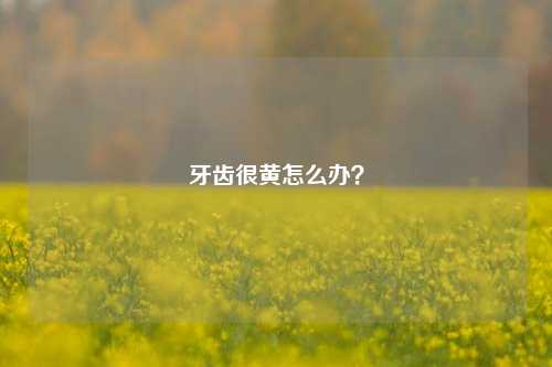 牙齿很黄怎么办？