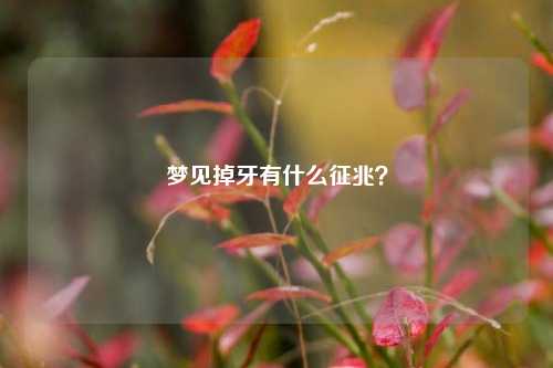 梦见掉牙有什么征兆？