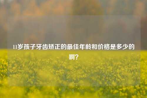 11岁孩子牙齿矫正的最佳年龄和价格是多少的啊？